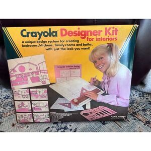 Vintage Crayola Designer Kit For Interiors 1983 #5610 Open Box Unused Craft Kits